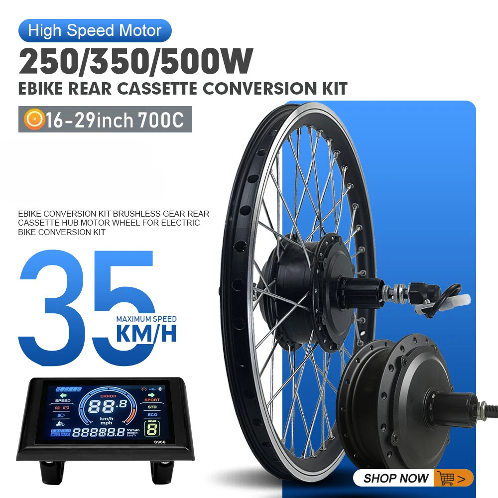 Electric Bike Conversion Kit 36V48V 250W/350W/500W Rear Cassette Hub Motor Wheel