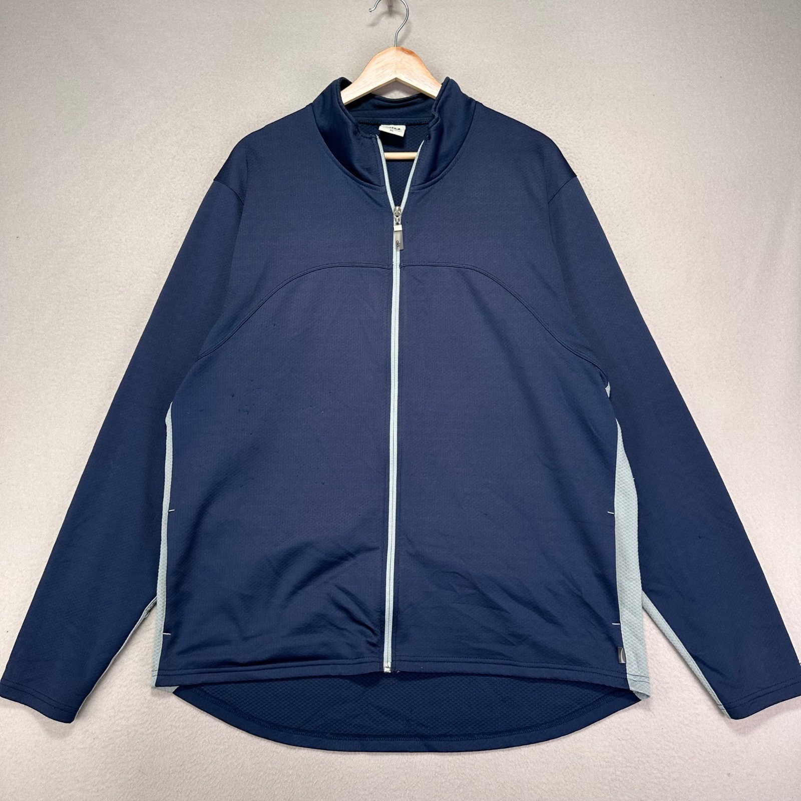alo Yoga CoolFit Track Jacket Mens XL Blue Performance Running Lightweight