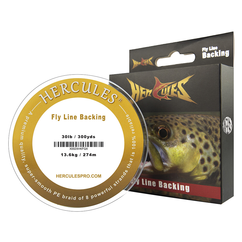HERCULES Braided Fly Line Backing 20lb 30lb 100Yd 300Yd with Long-Lasting Color