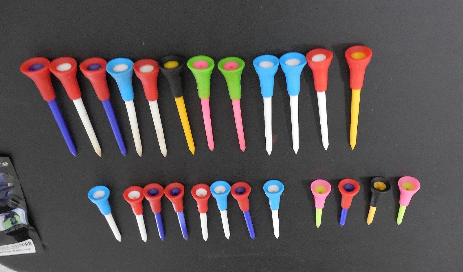 FINGER TEN Golf Tees 3 3/8 2 7/8 2 1/4 Big Cup Plastic Value 24 Pack