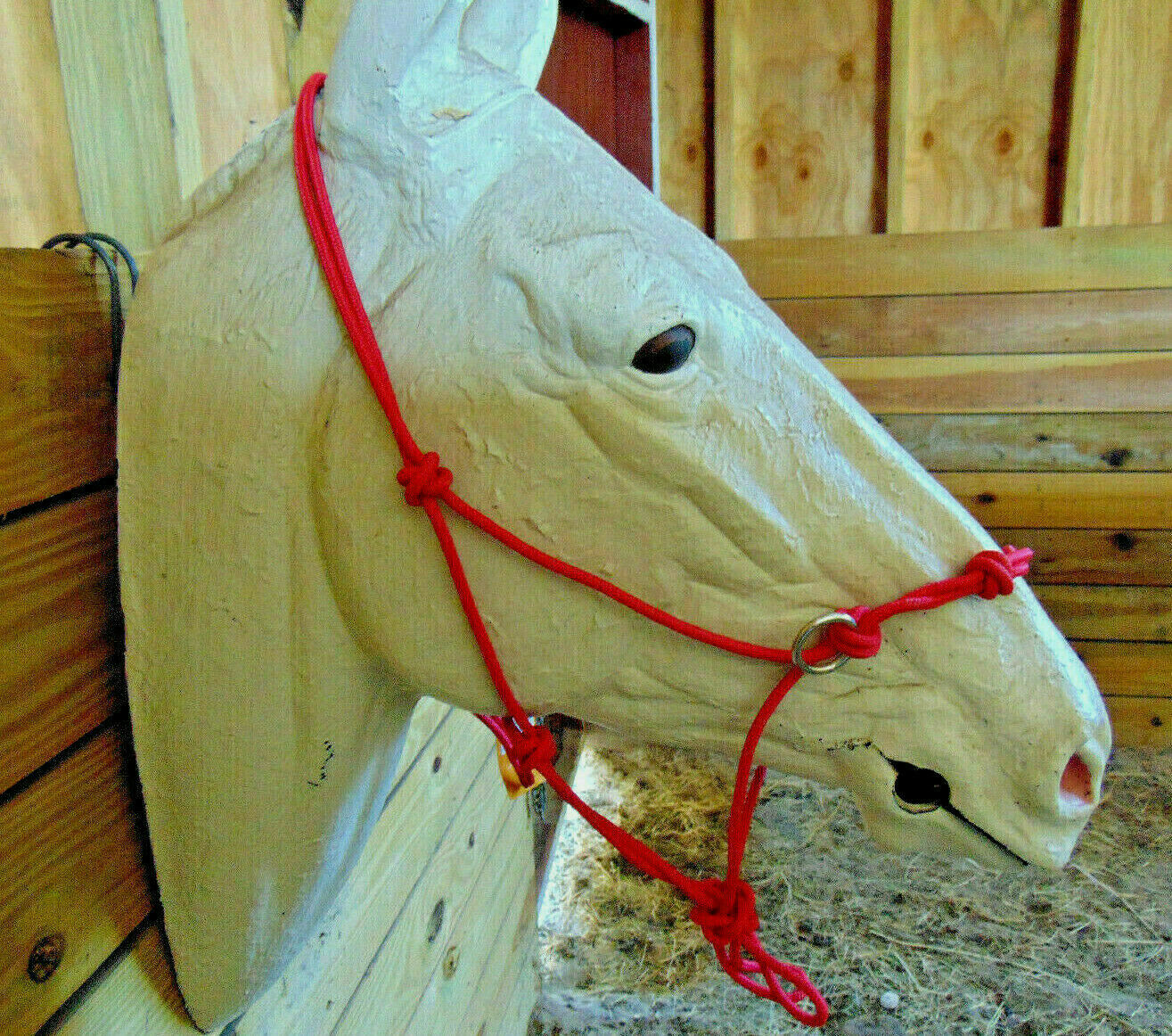 Handmade Natural Horsemanship Bitless Bridle 4 Knot Rope Halter Sidepull w Rings