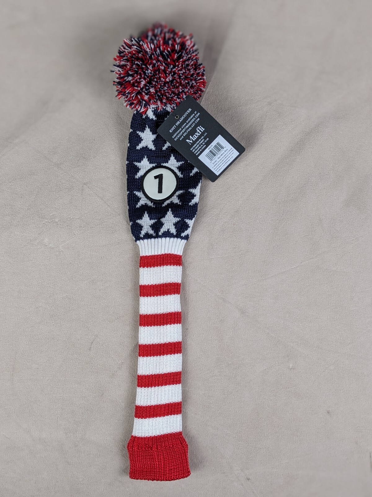 Maxfli 1 Driver New Knit Head Cover MX495 Red White Blue American Flag