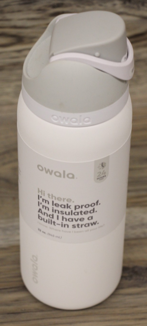 OWALA Waterbottle FreeSip Stainless Steel Insulated 32 Fl Oz Shy Marshmallow