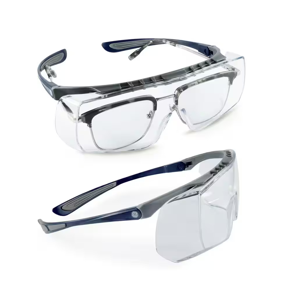12 Series Gray/Indigo Frame Safety Glasses W/ Clear Lens-Ansi Certified GE112C