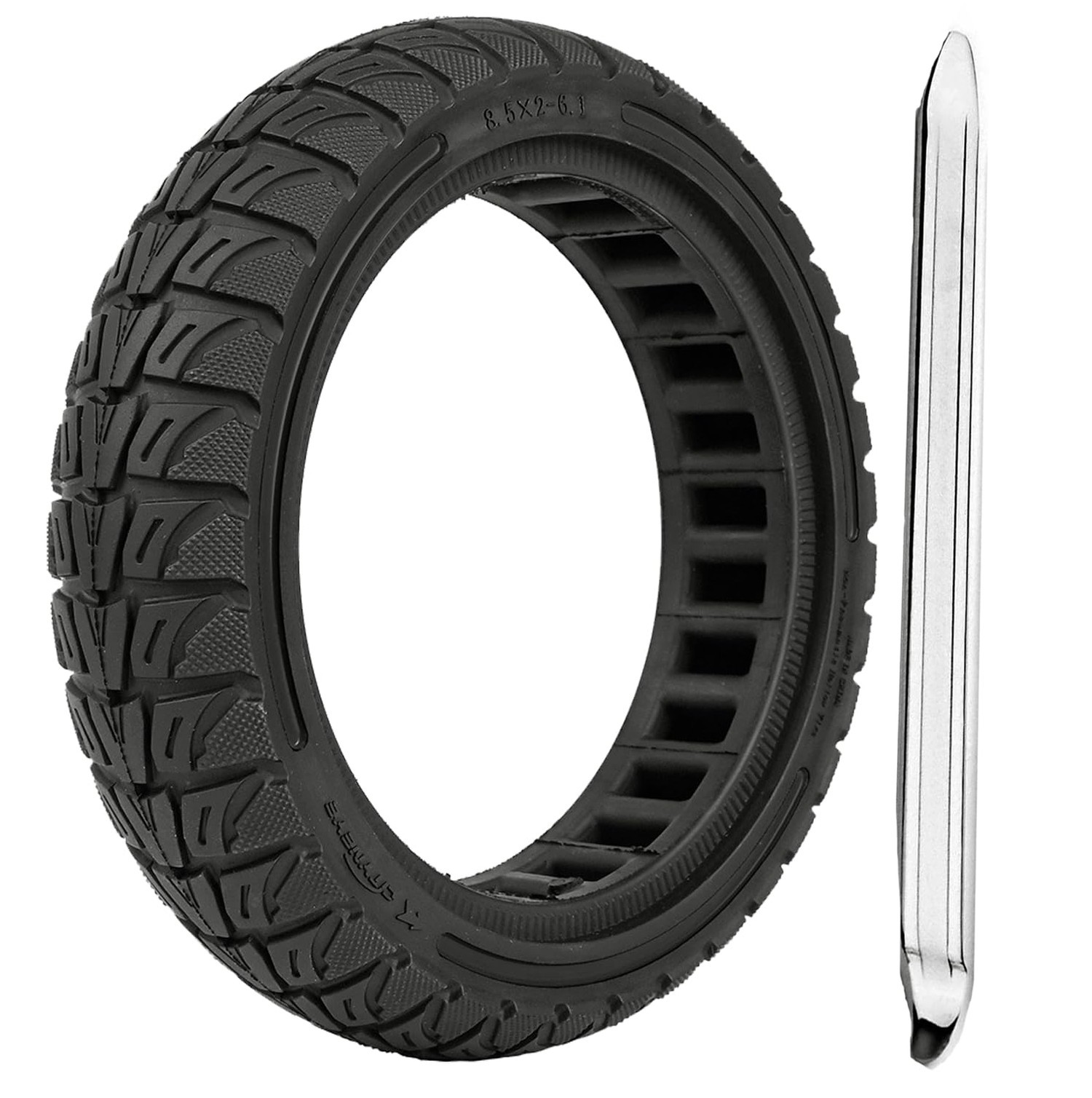 TOUBEUU Solid Tires 8.5×2 Inches for Electric Scooter, 50/75-6.1 Off-Road Rep…
