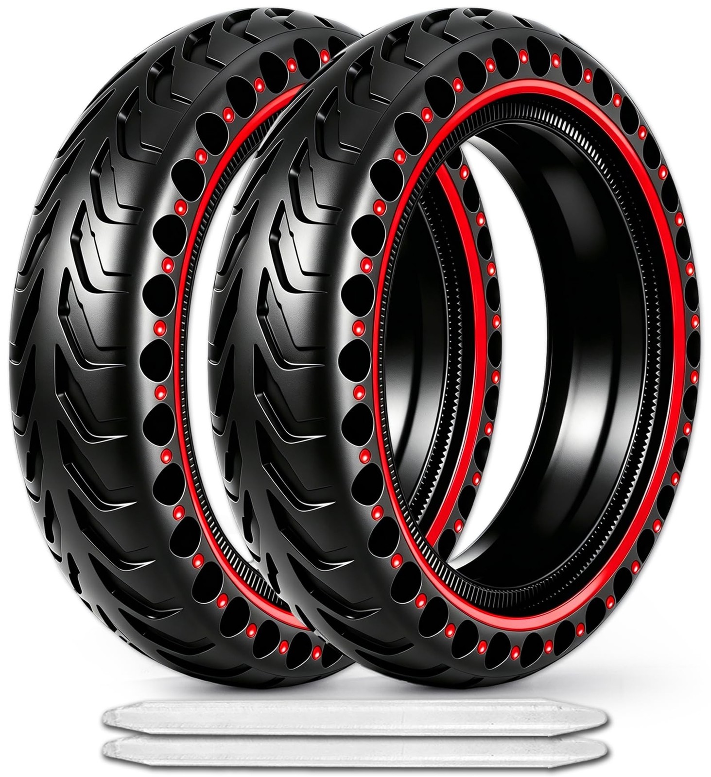 8.5×2.0 (50/75-6.1) Solid Tires for Electric Scooter, 2 Pack | Airless; Punct…