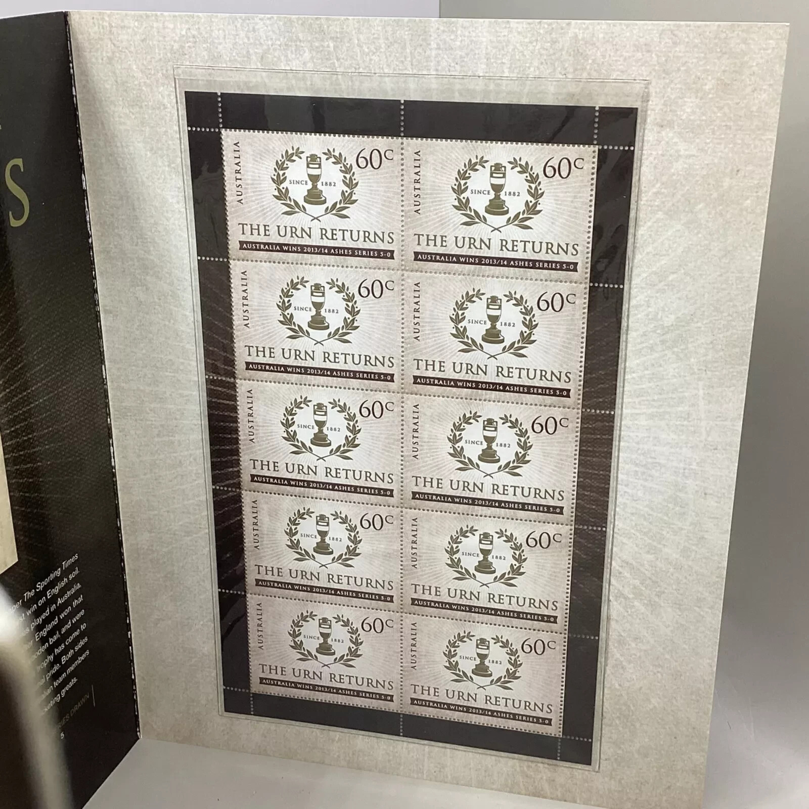The Urn Returns Ashes Series 2013-14 Australian Decimal Stamp Folder