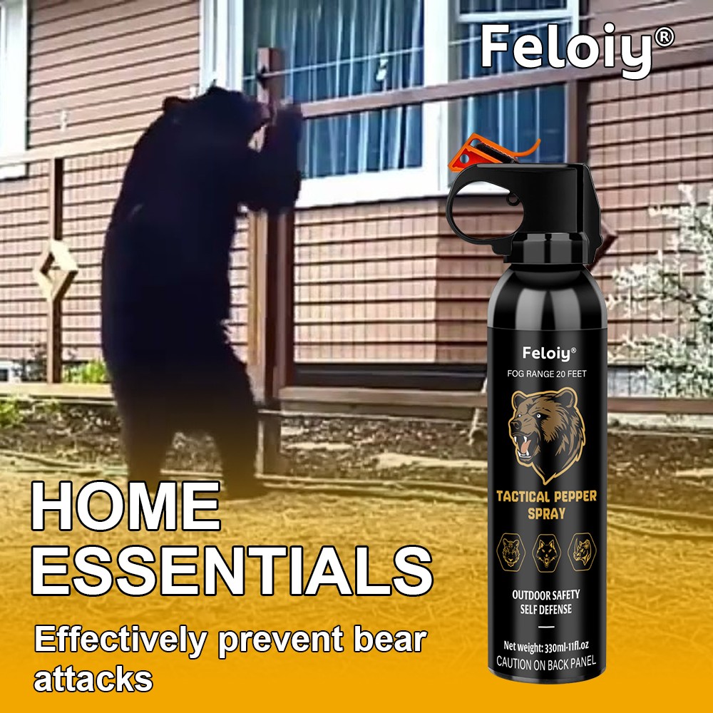 Feloiy 30 Feet BEAR Deterrent Repellent Spray 11 oz GLOW CAP CAMPING HIKING