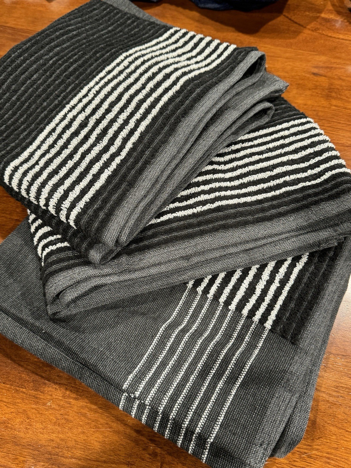 Tour Caddy Golf Towel 44” x 22” Black w/ White Stripes
