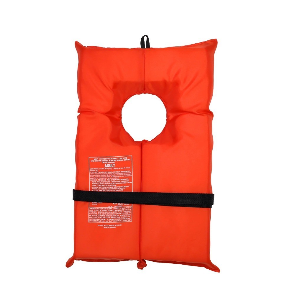Unisex Adult Type II PFD Life Vest with Adjustable Belt Safety Orange Flotation