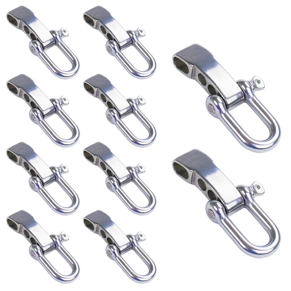 Metal D-Shackle With Stainless Steel Finish – Multiple Pack Sizes