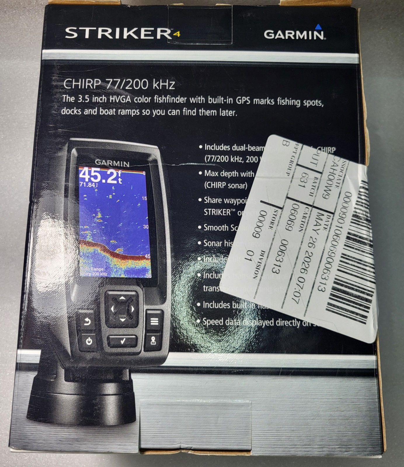 Garmin Striker 4 3.5in Fishfinder System w/ Transducer, GPS & CHIRP Sonar