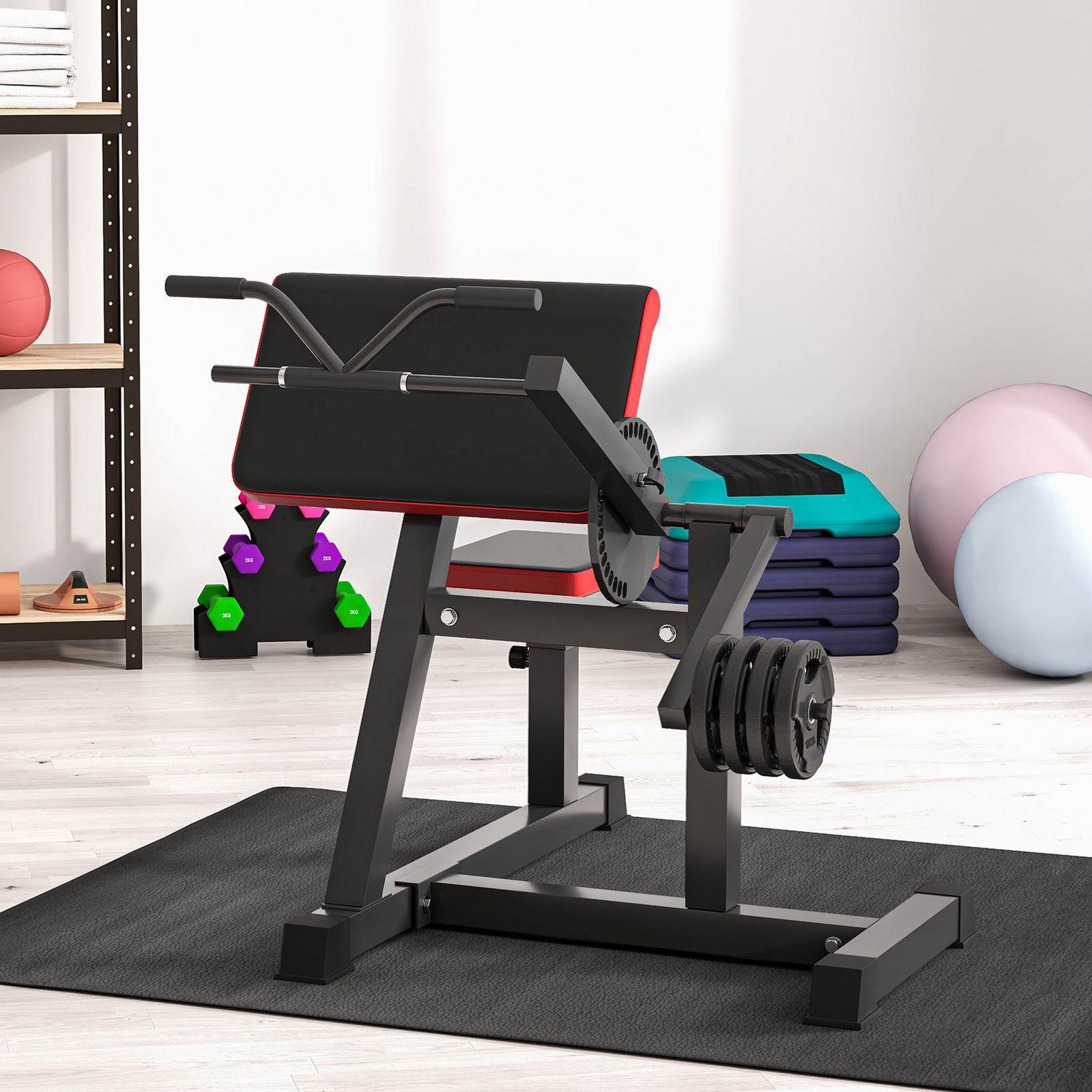 Soozier Bicep Preacher Curl Bench with Adjustable Seat and Elbow Cushion