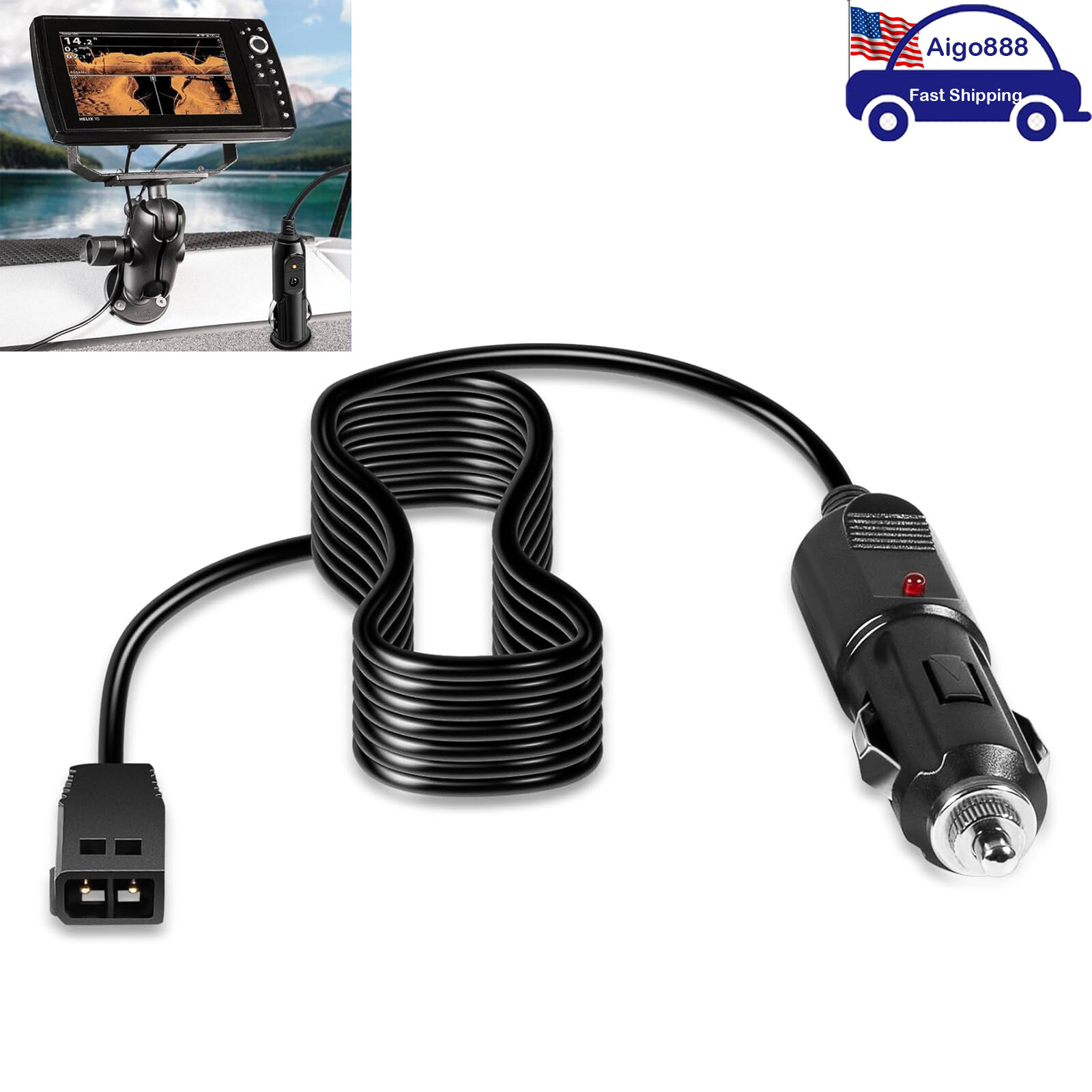 720105-1 12V DC Port Power Cord Power Cable for Humminbird Fish Finder Charger