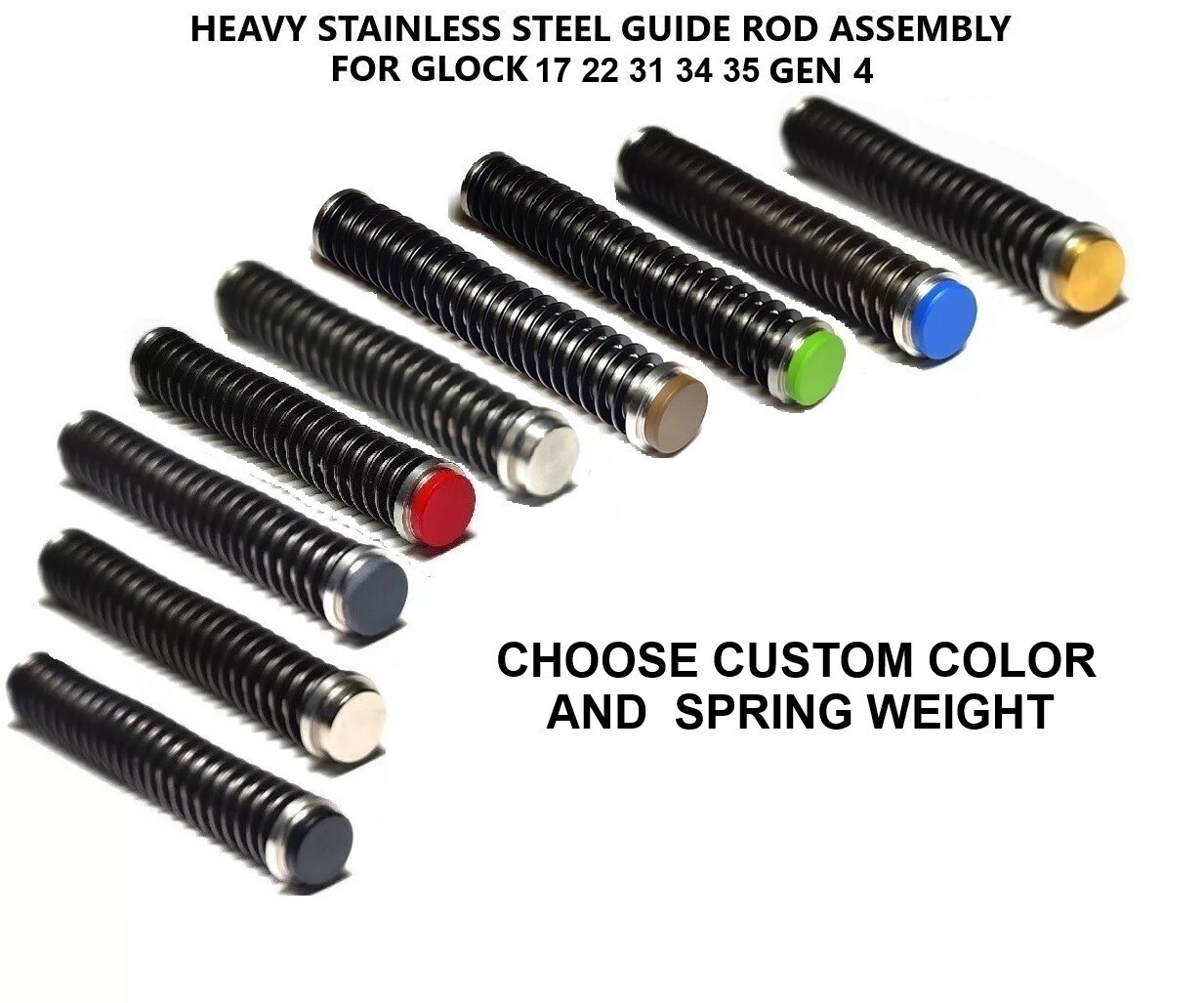 Heavy Stainless Steel Guide Rod For GLOCK 17 22 31 34 35 Gen 4 Choose Color