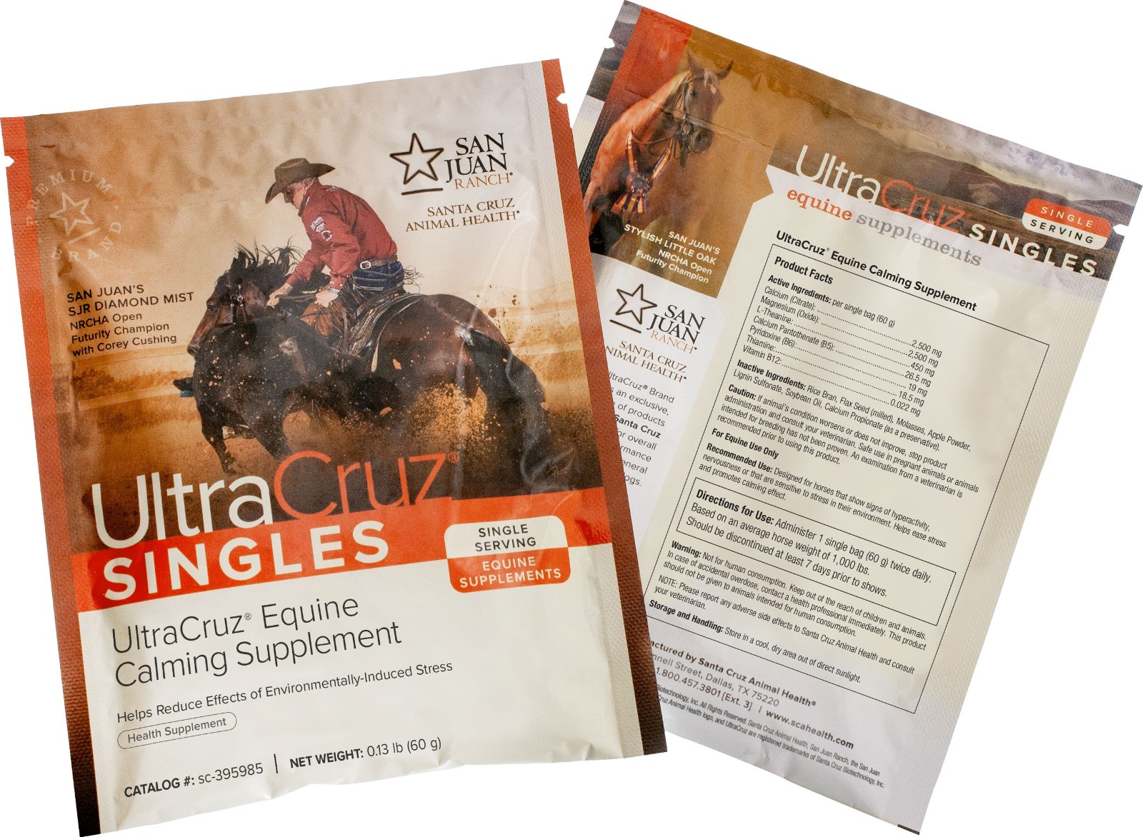 UltraCruz Equine Calming Supplement for Horses 60 Single Serv Pellet (30 Days)