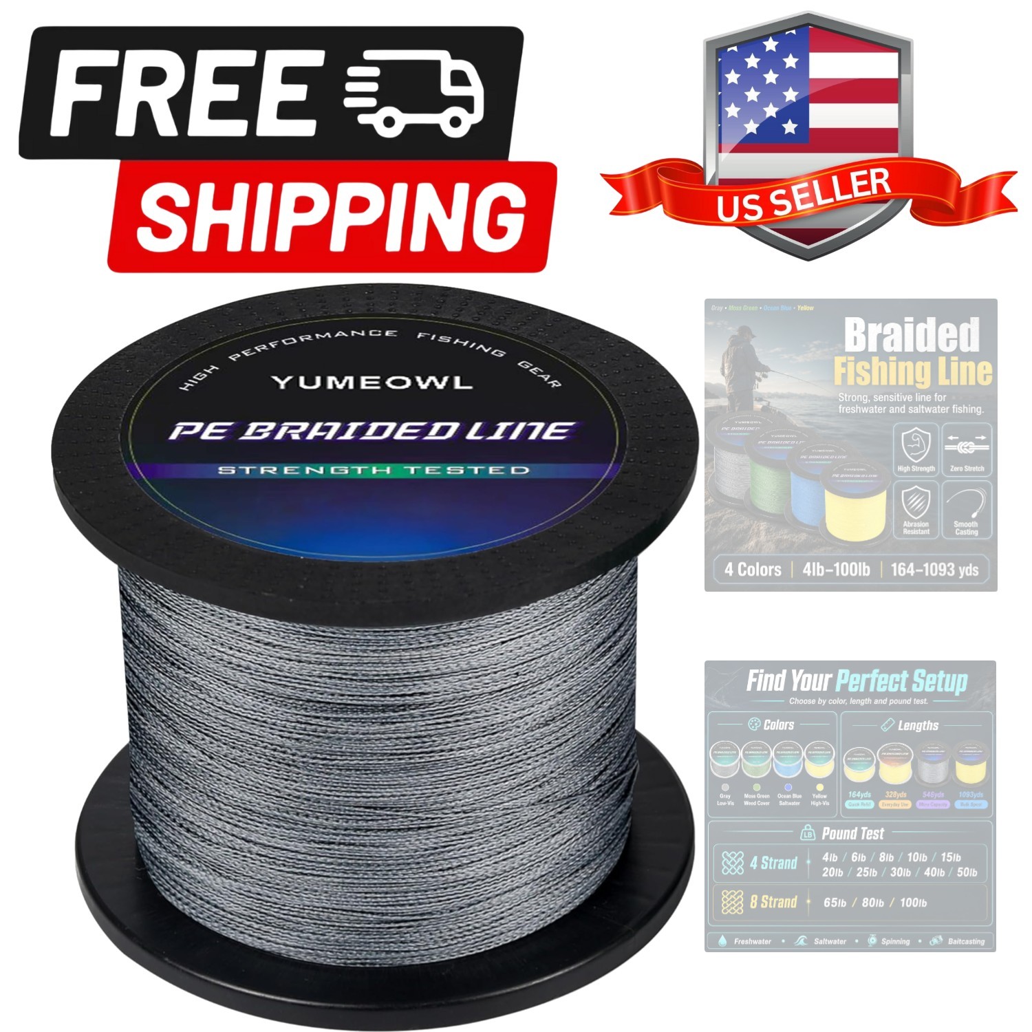 Thinner Braided Fishing Line, Ultra-Strong Abrasion Resistant Zero Stretch Br…