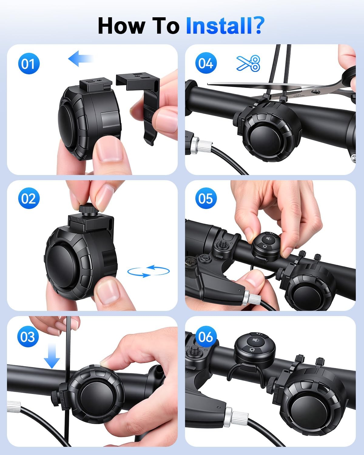 POWVINE Bike Horn – Wireless Remote Control, 120dB Loud Electric Bicycle Horn..