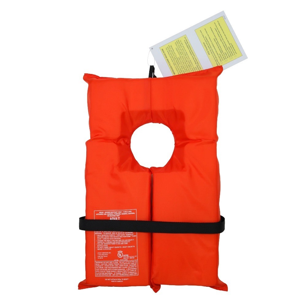 Unisex Adult Type II PFD Life Vest with Adjustable Belt Safety Orange Flotation