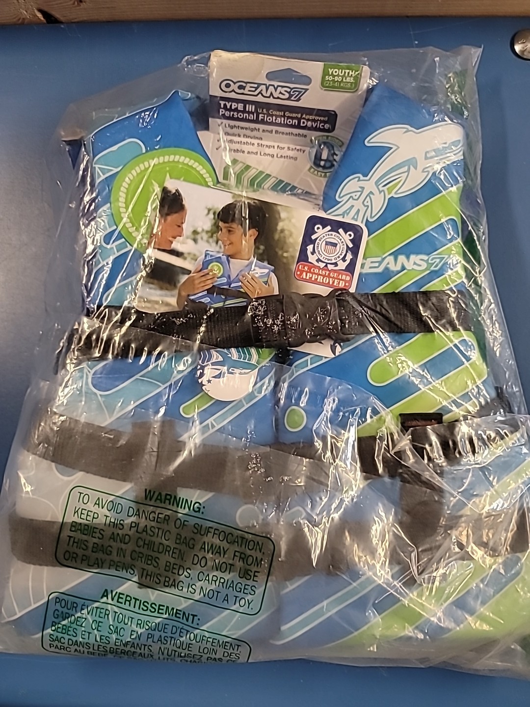 Oceans 7 Youth Size 50-90lbs Type 3 Life Vest/Flotation Jacket
