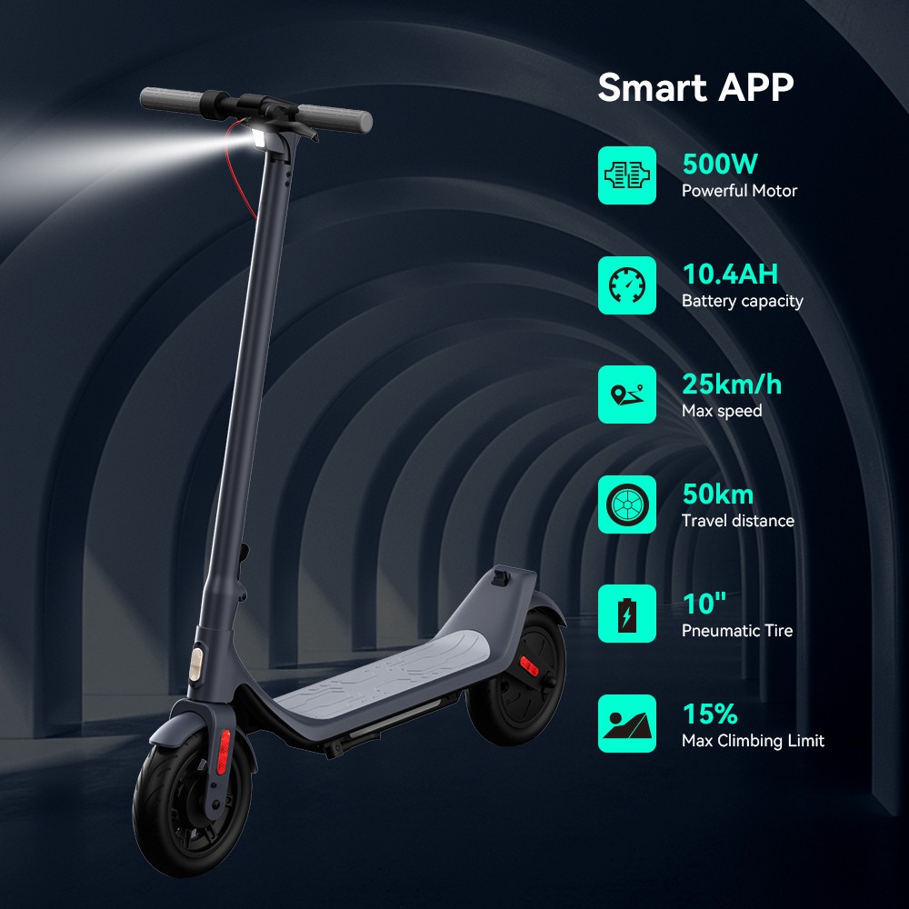 Electric Scooter for Adults 500W Motor 31miles Long Range Commuting E-Scooter