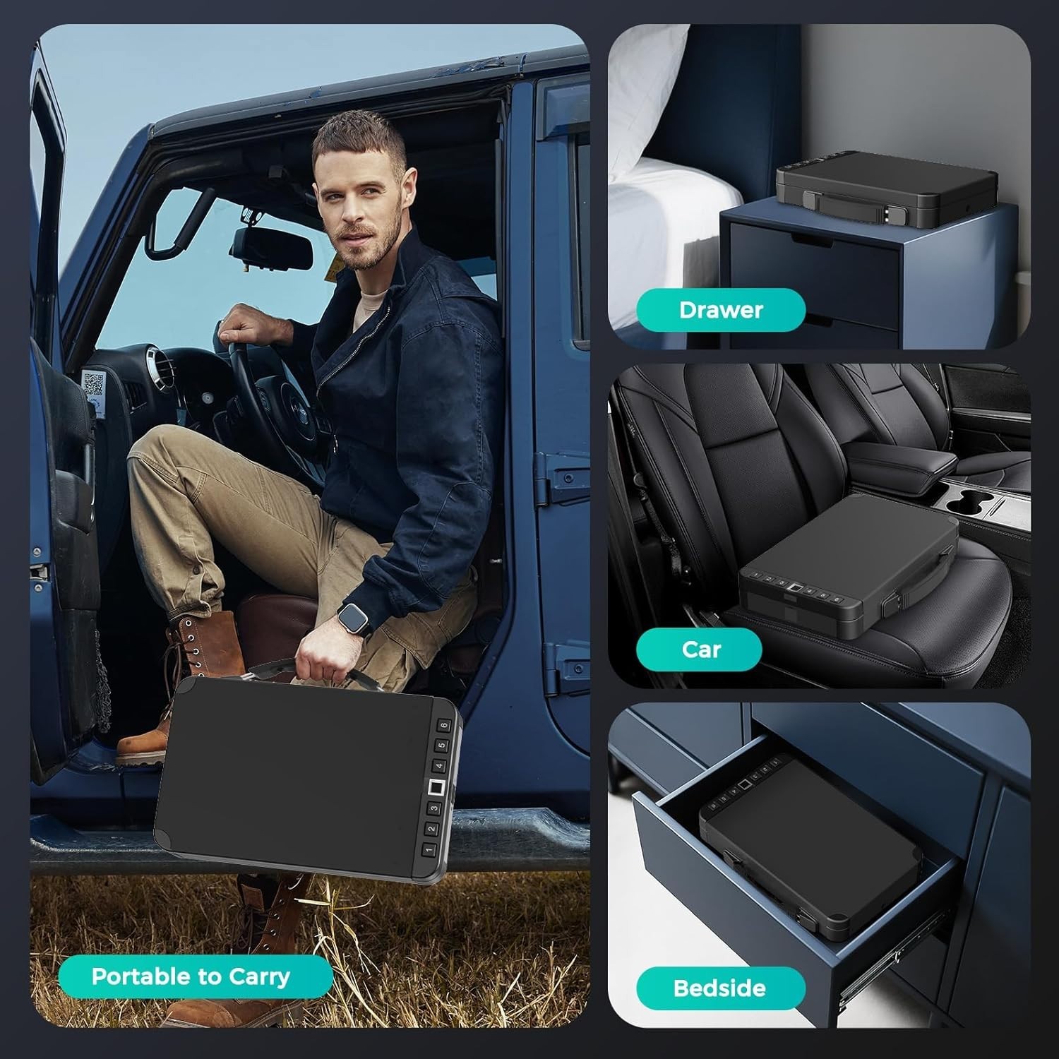 Security-Focused Biometric Handgun Safe – Rechargeable and Scratch Resistant