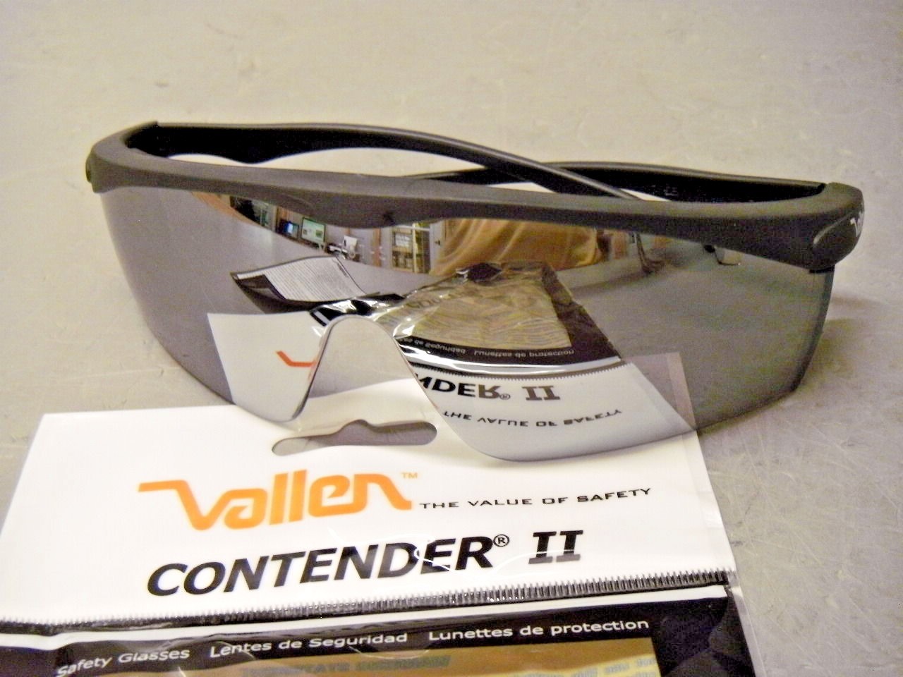 Vallen 068542 Contender II Black & Silver Safety Glasses Scratchcoat