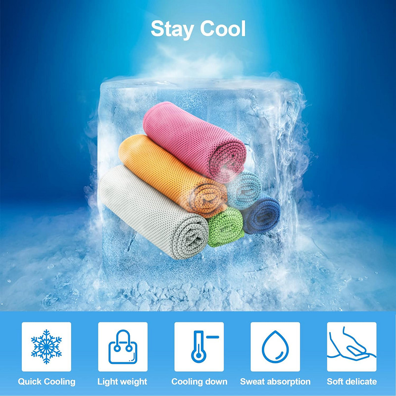 6PCS Microfiber Cooling Ice Towels for Sports Yoga Gym Running Fitness Workout