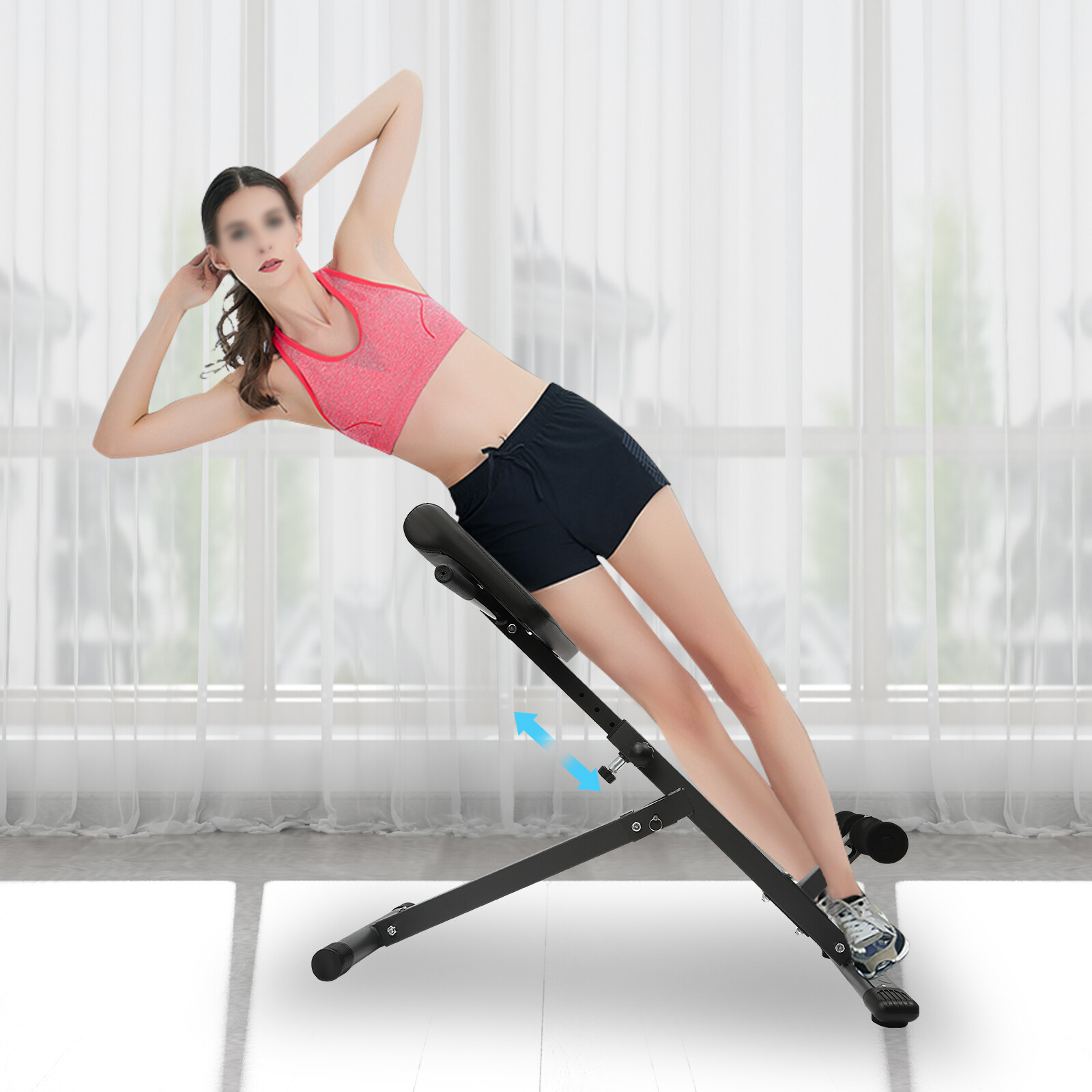 265 lbs Hyperextension Bench Adjustable Roman Chair Fitness Workout – Up Chair