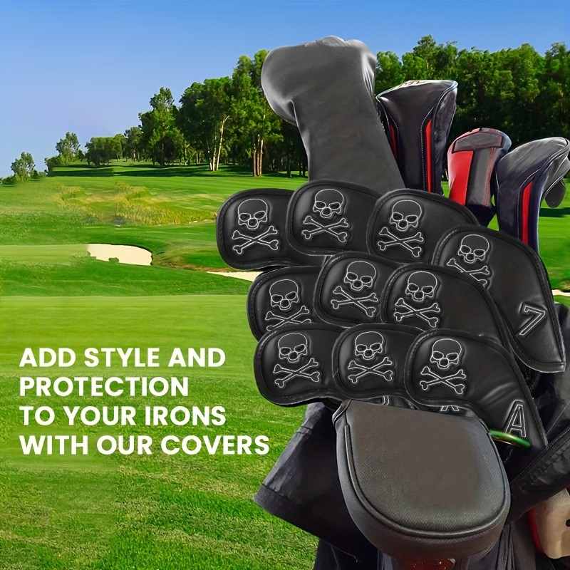 Golf Iron Head Cover Golf Skull Head Cover Golf Club Scratch Resistant 10 Pack