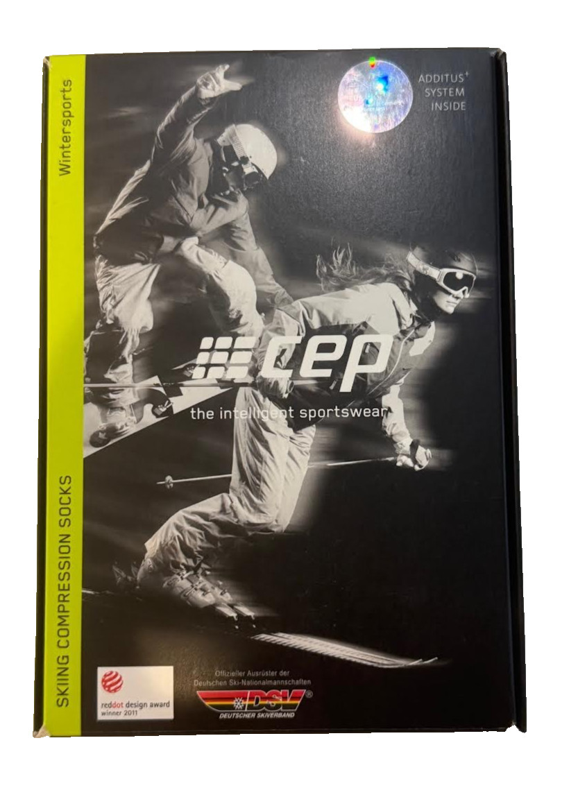 CEP Skiing Compression Socks Women Size 3 / III Medium Black and Gray Men Ski