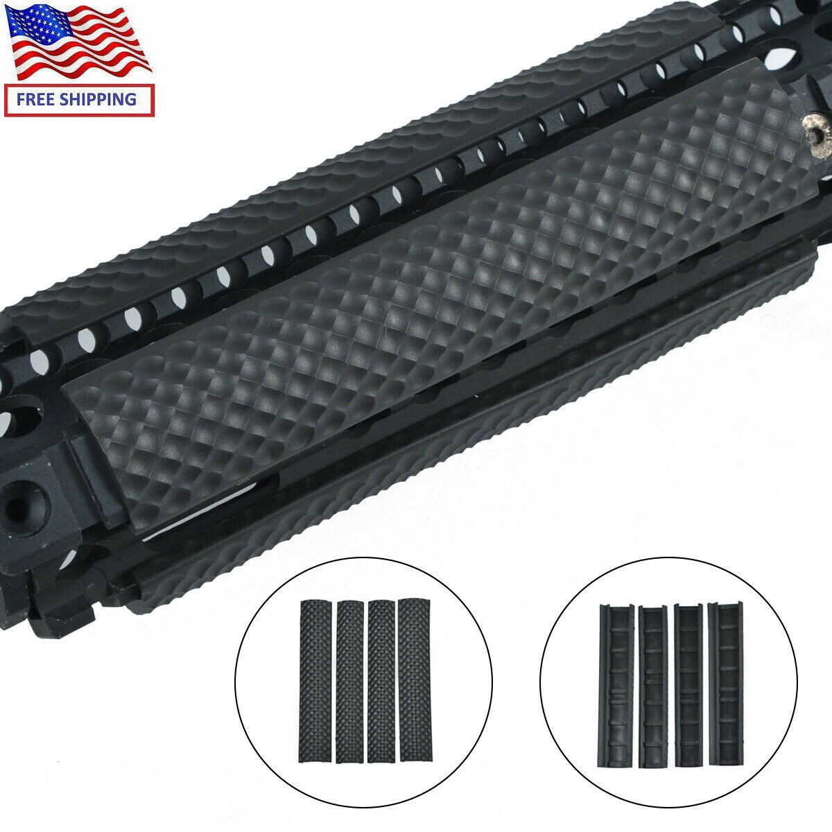 4PCS Picatinny 6.2″ Rail Protector Covers,Soft Rubber Panel Golf Surface