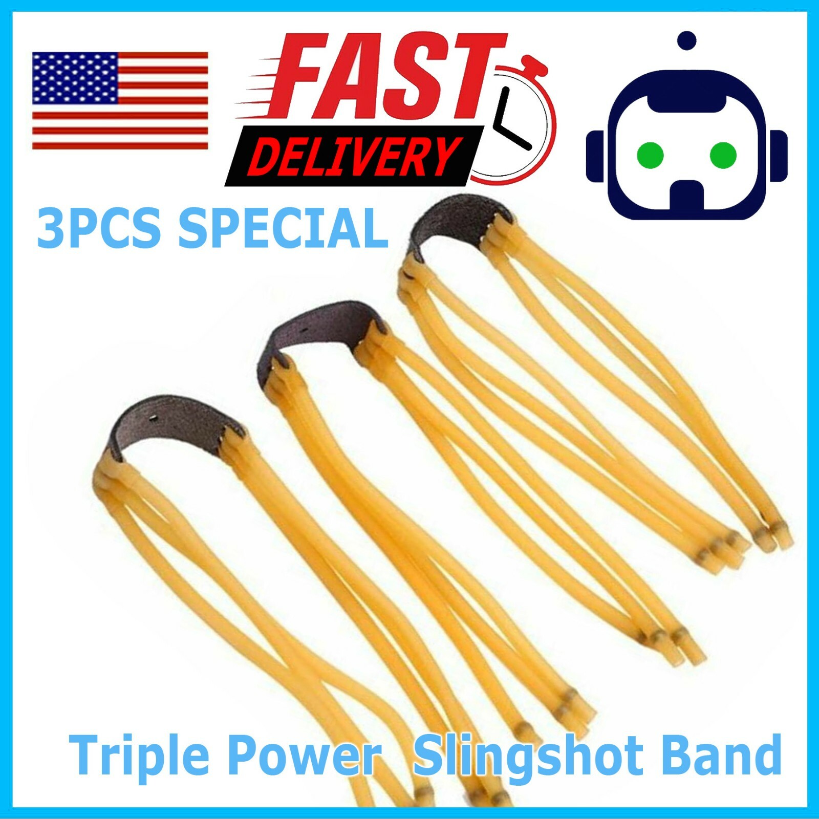 3PCS Premium Slingshot Replacement Rubber Bands for Catapult Hunting