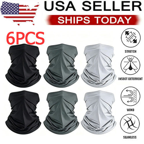 6X FACE MASK Bandana Neck Gaiter Headbands Reusable Breathable UV Sun Shield