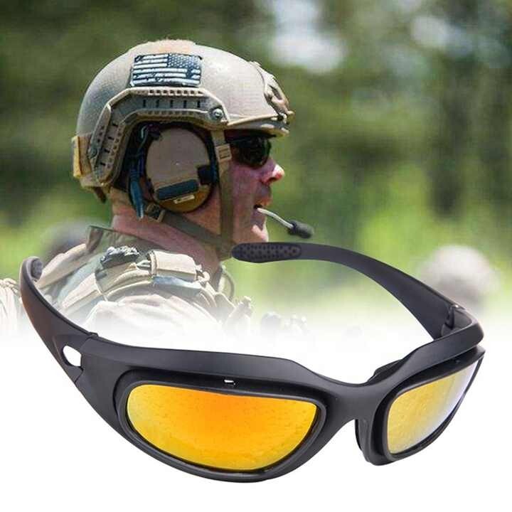 ANSI Z87.1 Combat Tactical Military Ballistic Shooting Safety Glasses 3 Lens